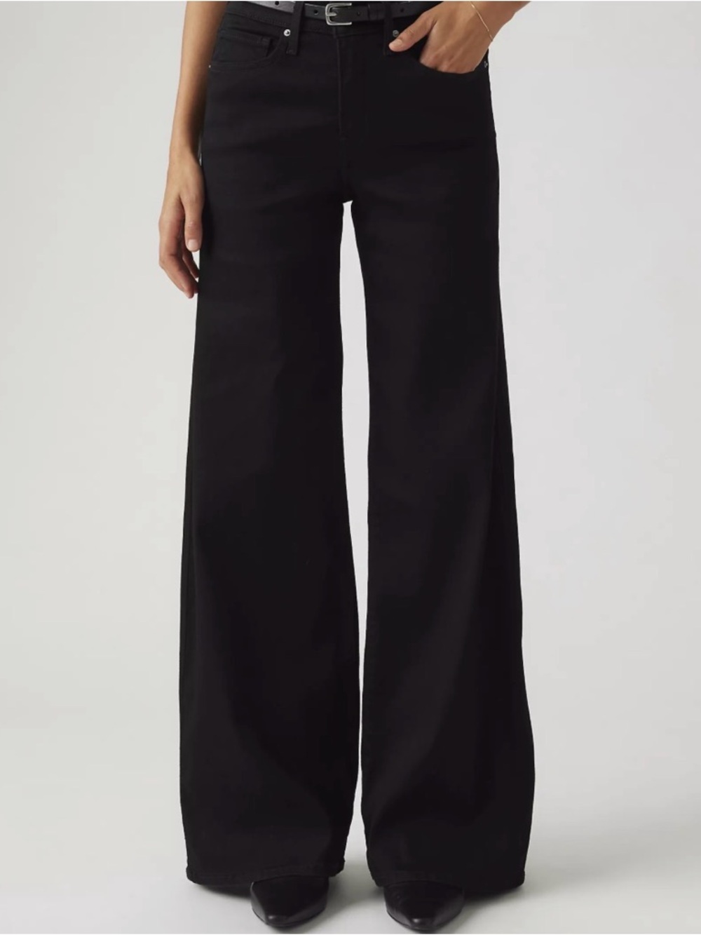 Levi’s 318 Shaping Wide Leg Black High-Rise Jeans - s29